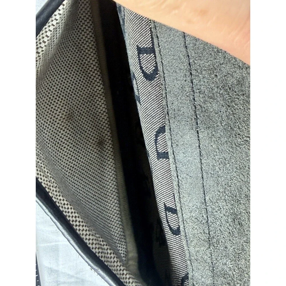 Vintage Dooney & Bourke Mini Bag Black & Gray Monogram DB Black Leather - Picture 14 of 16